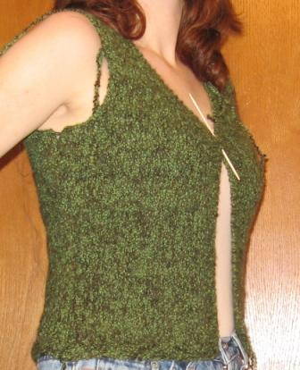 trying on lion cardi