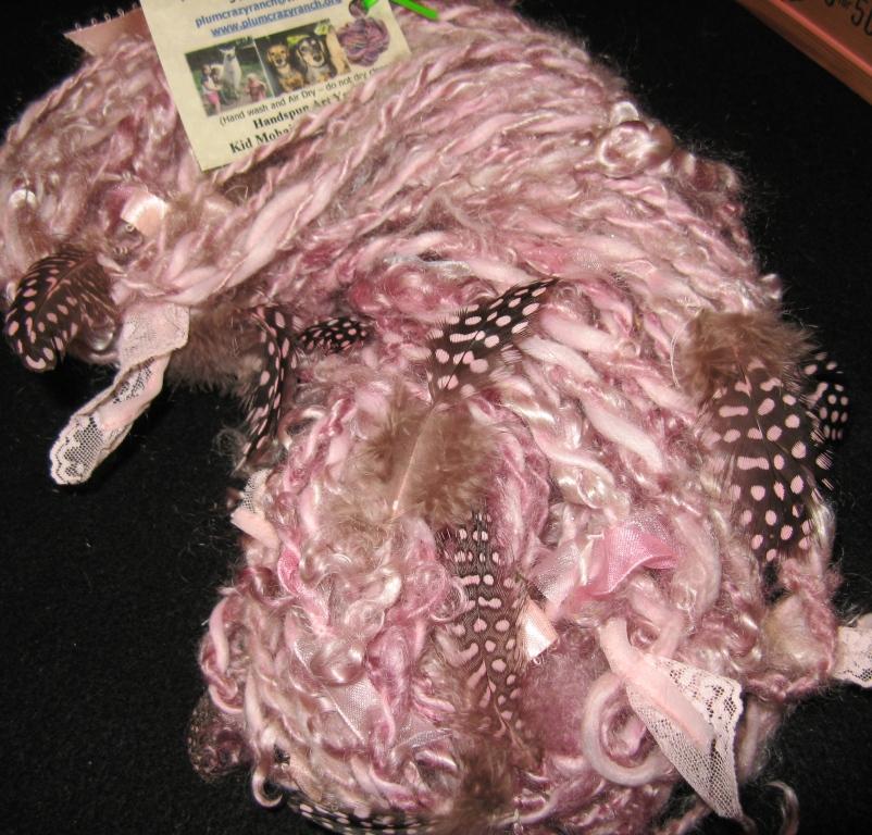 plum crazy girly yarn closeup