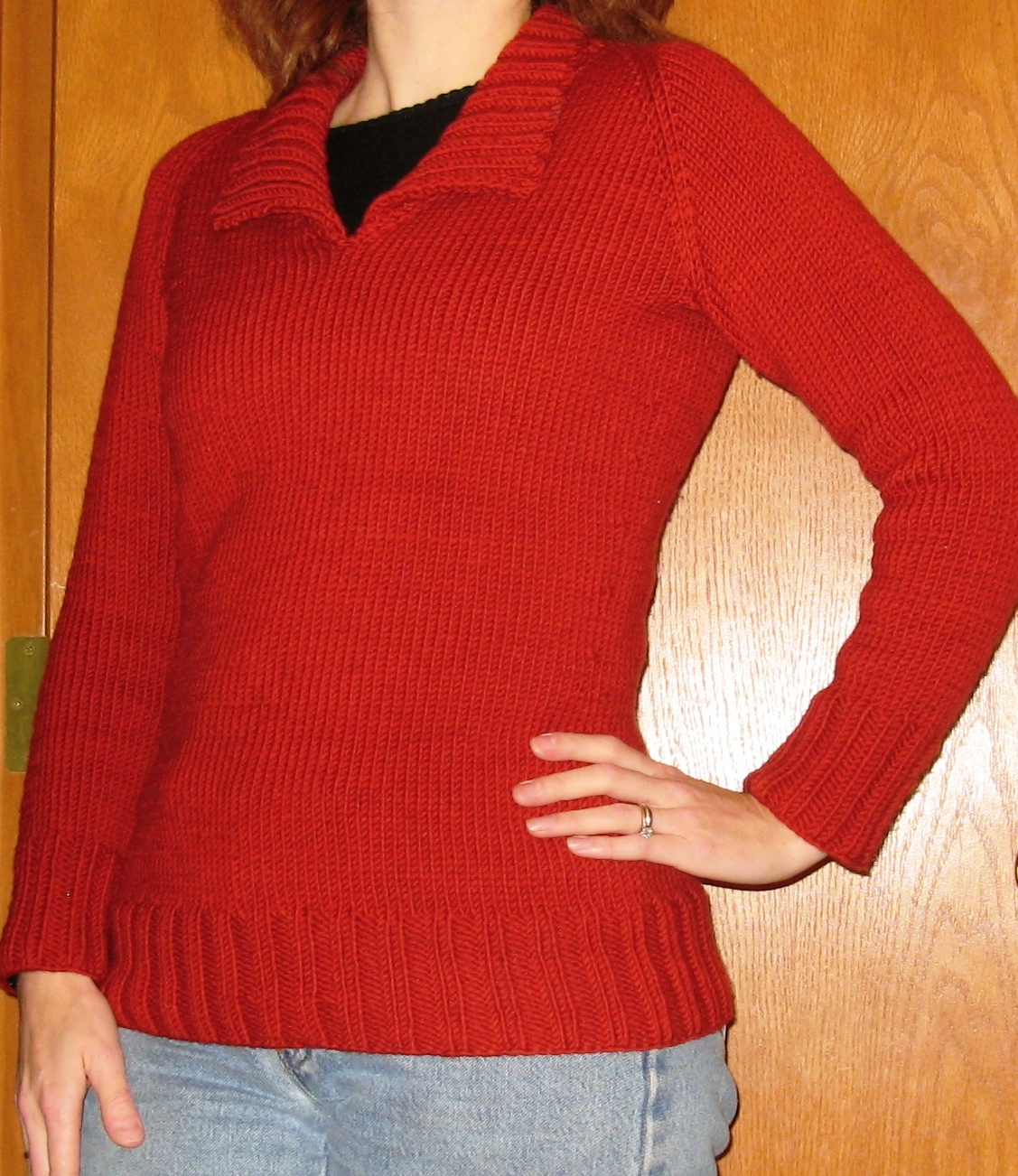 rust raglan - front view