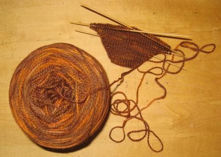 sock yarn and toe