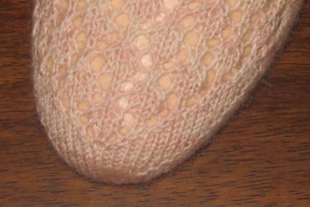 pink lace sock toe
